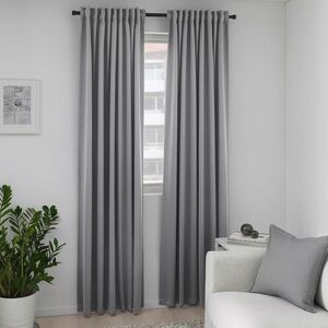 Gray Room Darkening Curtains with Modern Design